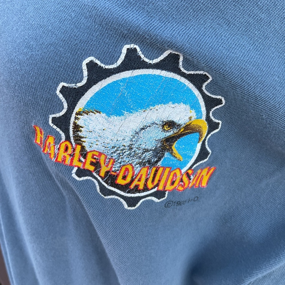Harley-Davidson Light Blue Cotton Henley.